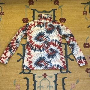 Eddie Bauer Fleece Women’s Spiral Tie Dye 3/4 Zip-Up